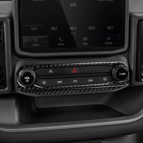 Image of Youtaiche Car Carbon Fiber Center Console Volume Control Panel Interior Trim Cover for Ford Bronco Sport 2021 2022 2023 2024 Accessories