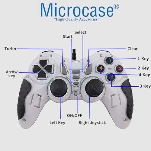 Microcase USB Kablolu Çift Titreşimli PC Konsol Oyun Kolu Gamepad Joystick -AL4630 YK6005 - Görsel 6