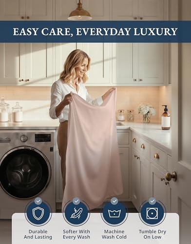 Image of LANE LINEN King Size Deep Pocket Sheets 100% Egyptian Cotton - Sepia Rose | King Bed Sheet Set - 4-Piece Set, 16 inch Deep-Pocket Snug Fit, 1000 Thread Count, Elevates A Master Suite, Luxe Sheen