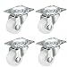 ZHITING 4PCS Ruote girevoli orientabili 1 Pollice PP Ruota Girevole montata su Piastra Superiore a 360 Gradi, capacità 22lb cadauna