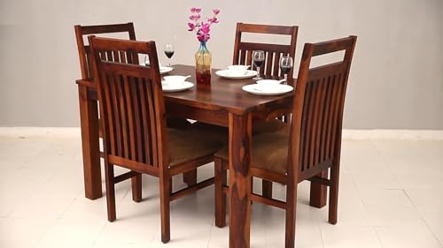 BHATI FURNITURE Solid Sheesham Wood Dining Table Set with Chairs ...