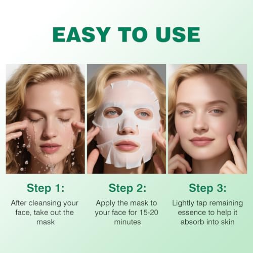 GUOYAOLIFU Tea Tree Facial Mask for Women,Hydrating Face Mask Sheet Home SPA,Moisturizing Face Sheet Mask for Dry, Oily,Sensitive Skin 30ml（5Pack）