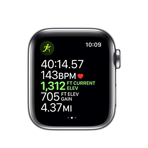 Image of Apple Watch Series 5 (GPS + Cellular, 40mm) - ​Stainless Steel Case with White Sport Band