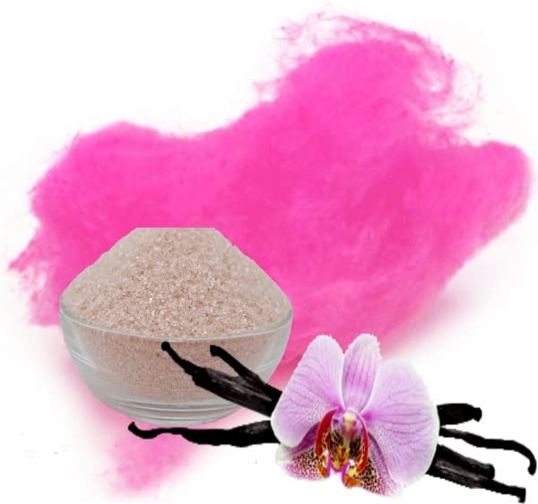 Gaumenshop® Zucker für Zuckerwatte und Zuckerwattemaschine (4x250 g + 50 Stäbe) mit Geschmack Apfel, Erdbeer, Heidelbeere, Vanille – Bild 7