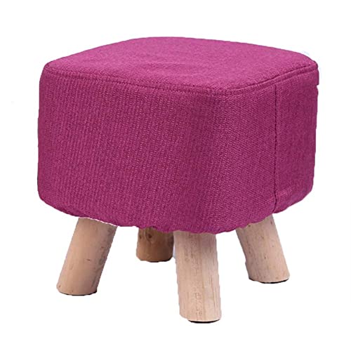 Moderne simplicité tissu linge canapé tabouret bois violet - 2
