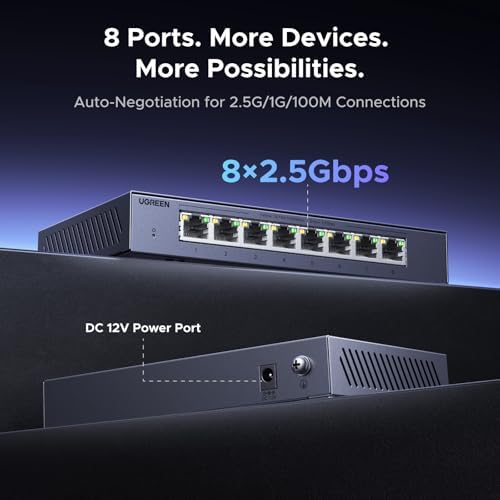 UGREEN 8-Port 2.5Gbps Ethernet Switch New - 2