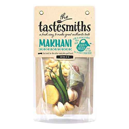 Makhani Tastesmiths DIY Curry Kit with Fresh Ingredients to Make an Authentic Indian Curry Recipe and Heat Guide Included | Serves 2-3