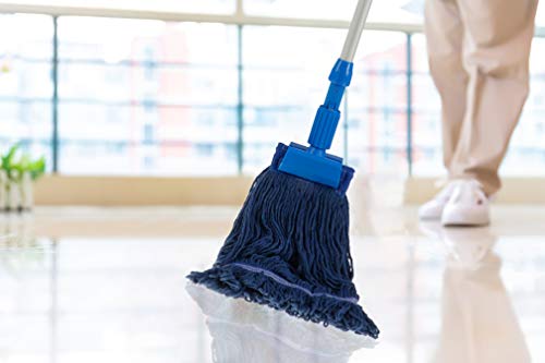 Image of Heavy Duty Wet Industrial Cleaning Mop Head - Mop Head Replacement Perfect Cotton Washable Mop Head Replacement for Commercial & Home Cleaning(Blue)