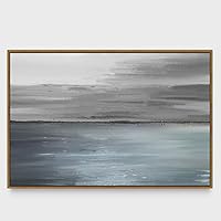 Framed Canvas Wall Art Abstract Seascape Canvas Prints Home Artwork Decoration for Living Room,Bedroom - 16x24 inches