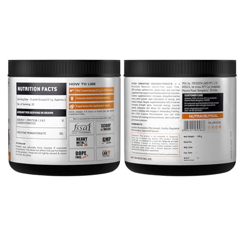 Image of Asitis Nutrition Atom Creatine Monohydrate Powder 100 grams - 32 Servings | Dope Free | Enhances Performance | Promotes Muscle Gains | Coffee Fusion Flavour