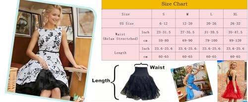 Women's 50s Vintage Petticoat 26" Crinoline Rockabilly Tutu Skirt Slip S-L…3