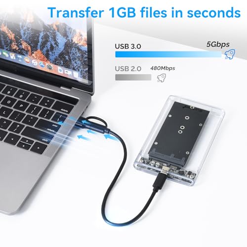 Image of ELUTENG 2.5'' Hard Drive Enclosure 5Gbps USB 3.0 to SATA External Hard Drive Enclosure Tool Free Hard Drive Case for 7mm 9.5mm HDD SSD 4TB Capacity Support UASP Compatible with WD Seagate Samsung | Tool Free Hard Drive Case for 7mm 9.5mm HDD SSD 4TB Capacity Support UASP Compatible with WD Seagate Samsung
