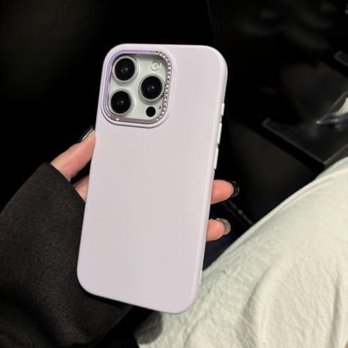 Coque iPhone 12 Pro Max antichoc silicone violet à paillettes et strass