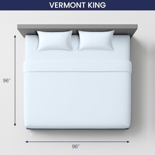 Image of SGI bedding 96 inch W x96 L 4Pc Vermont King Sheet Set 100% Egyptian Cotton - 600 Thread Count, Fits 15 inch Deep Pocket - Soft Breathable Oversized Sheets, for Extra Large Beds - Light Blue