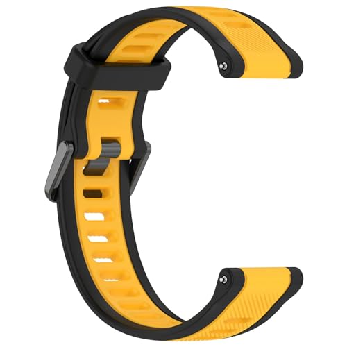 Silikon Armband f&uuml;r Garmin Forerunner 165/Forerunner 165 Music, 20mm Wasserdichte Weiche Ersatzriemen, Weiches Silikon Ersatzarmband Uhrenarmband Sportarmband f&uuml;r Damen Herren, Gelb
