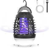 MOSSNADR Insektenvernichter Elektrisch Mückenlampe,UV Fliegenfalle,USB Aufladbar Mückenschutz mit Aufhängehaken,IPX6 Wasserdicht Mückenfalle Insektenfänger,Mückenlampe Camping für Garten Innen Außen