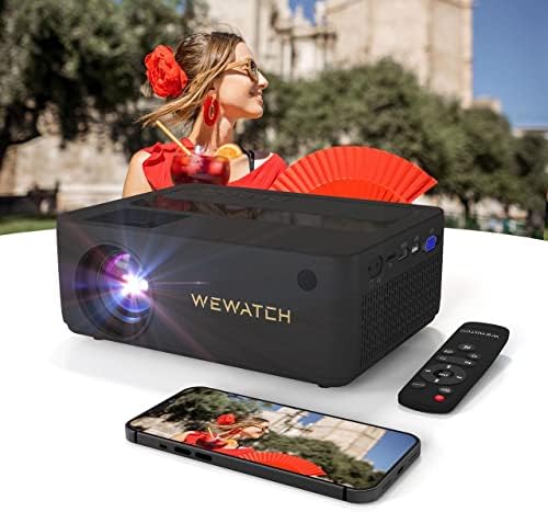 WEWATCH V10 Pro Projektor Bluetooth WiFi, Przenośny mini projektor, 260-calowy, Native 1080P, projektor wideo 13500 lumenów, kompatybilny z systemem iOS/Android/TV Stick