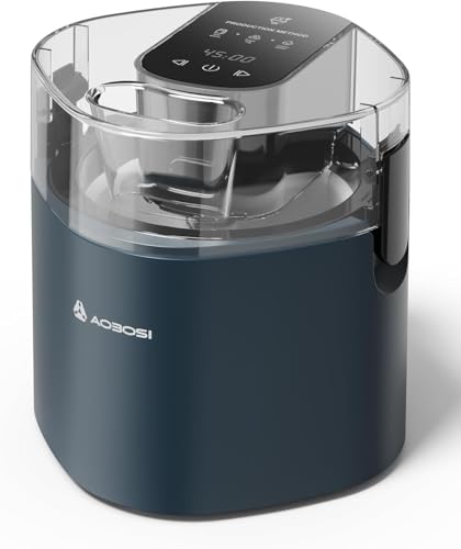 AAOBOSI Máquina para helados: congelador automático de 1,5 l con doble aislamiento, helado suave, gelato, sorbete, máquina de yogur congelado con temporizador