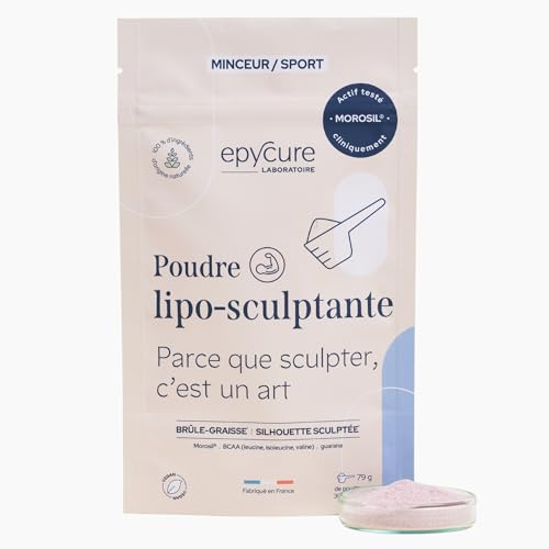 EPYCURE - Poudre Lipo Sculptante - 100% Naturel - Silhouette et Tonicité Musculaire - Morosil® 400mg, BCAA, Guarana - 1 Mois - Vegan - Fabriquée en France