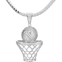 Basketball Rim Hoop Pendant 20" Miami Cuban Linked Necklace Set BCH 1050