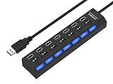  USB 2.0 HUB 7 Port with on/Off-Switch and LED