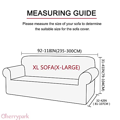 Cherrypark Super Soft Waterproof Sofa Cover High Stretch Spandex Jacquard Fabric Couch Cover For 4 Seater Couch Anti Slipping Furniture Protector With Elastic Band And Foam (X-Large,Gray) #TOP5