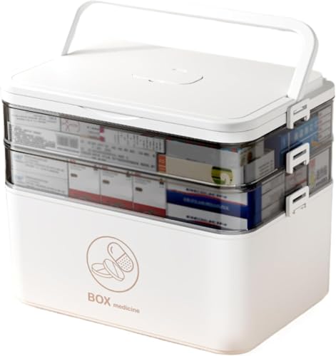 ​Caja para Medicamentos 3 Niveles | Botiquín Casa Portátil con As...
