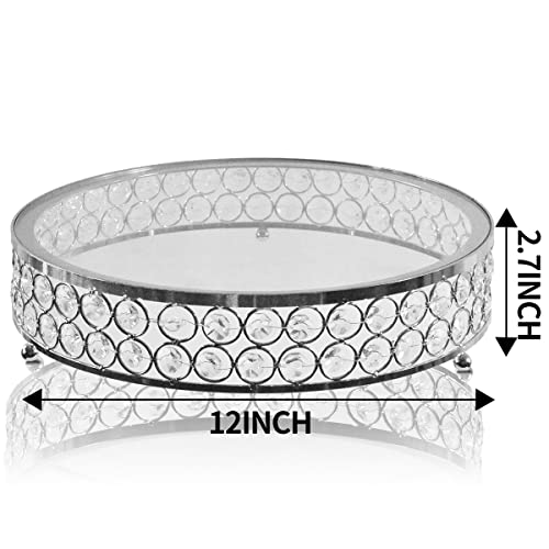 Cake Stand With Crystal Metal Cupcake Stands Dessert Display Plate For Wedding Party Birthday… (12In, Silver) #TOP1