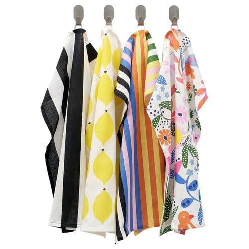 IKEA イケア キッチンクロス マルチカラー 模様入り 45×60cm 4 ピース m20609983 RINNIG リンニングのサムネイル
