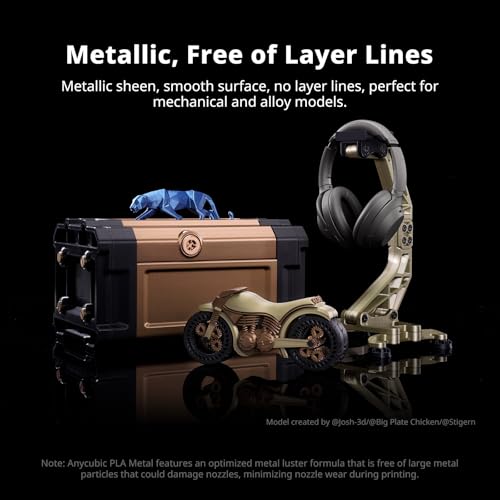 Image of ANYCUBIC Silk Filament, Metal-Like PLA Shiny Clog-Free 3D Printer Filament Metallic PLA 1.75mm Dimensional Accuracy + /- 0.02mm, 1KG Spool (2.2 lbs), Metal Black