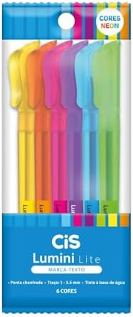 CIS Lumini Lite Neon Marca-texto - Estojo com 6 cores