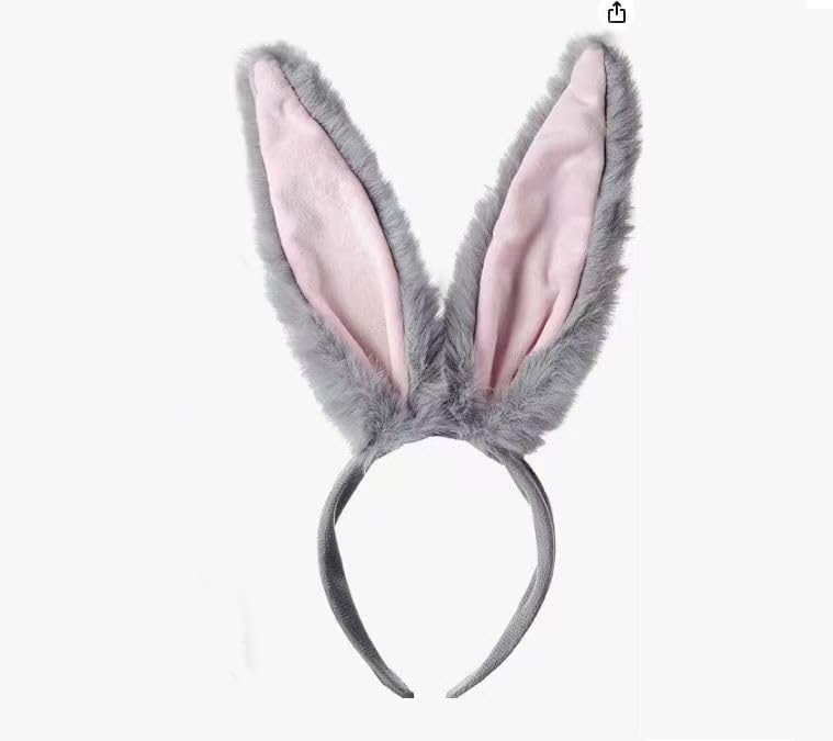 Plush Bunny Ears Headband for Rabbit Cosplay, 8.3 Inches Long