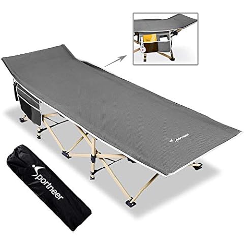 Sportneer Cama de Camping con Bolsillos Laterales Cover