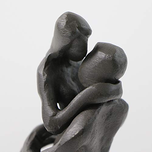 Estatua de hierro pareja beso romántico decorativa miniatura 6