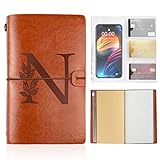 AUNOOL Personalized Journal Notebook Initial Leather Writing Journal Monogrammed Gifts for Son Grand