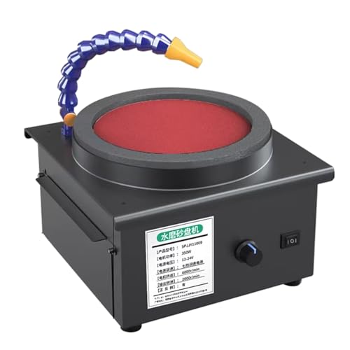 Amoladora de Banco húmeda y Seca de 7 velocidades, afilador de Cuchillos eléctrico de 2000 RPM con Flujo de Agua Ajustable y función de reversa para pulir Metal y Madera, y afilar Tijeras.