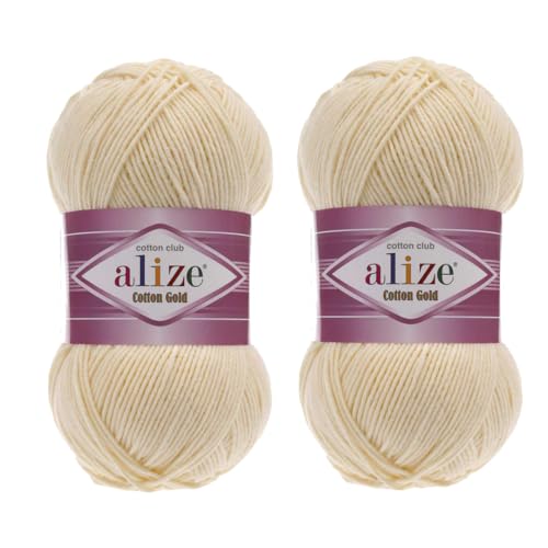 2 Skeins Alize Cotton Gold Yarn, 55% Cotton 45% Acrylic, 100g 361 Yards, for Knitting, Crocheting, Amigurumi and Garments 720 Yard 200 Grams (458 Sahara)