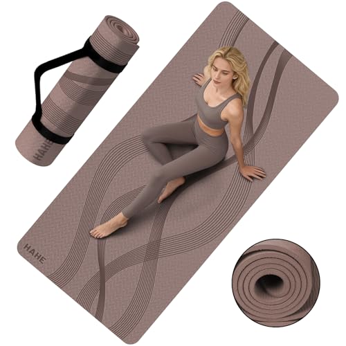 Yoga Mat High Density Exercise Mat, 76'x32'x0.27'Thick Wide & Large Yoga Mat for Women Men...