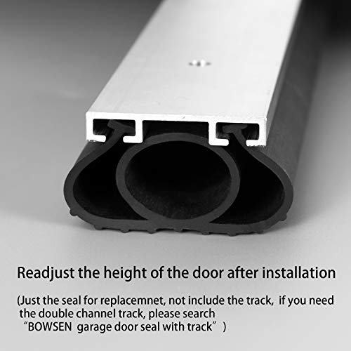 Bowsen Garage Door Bottom Seals Weatherproof Weatherstrip Threshold Buffering Sealing High Performance Epdm Rubber Weather Resistance Gasket Black 1/4 Inch T-End, 16Ft Long #TOP5