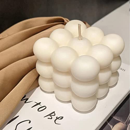 Bubble Candle Soy Wax Scented Candle Home Decor Candle Bubble Cube Candle Cube Shaped Candles Decorative Candle For Bedroom Wedding Room Decor Aesthetic Freesia And Bluebell Fragrance (White Blue) #TOP6
