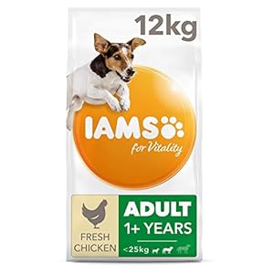 IAMS for Vitality Small/Medium Breed Adult Dry Dog Food with Fresh Chicken, 12 kg (Packaging may vary)