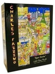 Charles Fazzino "Vegas Vacation Glitter Puzzle 1000 Pieces 17.32" x 35.43"