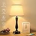 Touch Control Table Lamp Dimmable Bedside Lamp with USB Charging Port, Boncoo Nightstand Lamp Resin Table Lamp with A19 LED Bulb, Modern Desk Lamp Simple Night Light for Living Room Bedroom Guest Room