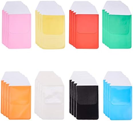 WANDIC Pocket Protectors, 32 Pcs 8 Colors Plastic Waterproof Badge Holders Name Tag ID Card Holders School Hospital Office Supplies for Pen Leaks