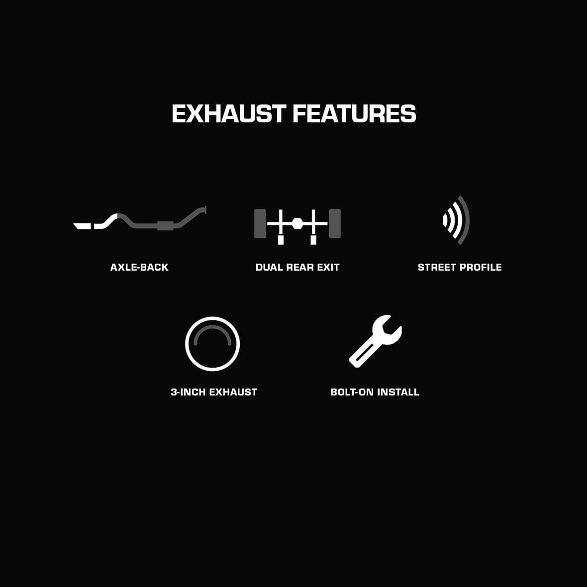 MBRP S7239409 T409 3" Dual Split Rear Street Version Cat Back with 4.5" Tips