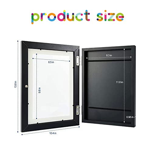 Yejahy Children's Art Frame, Front Opening Art Display Frame, Replaceable Picture Display. A4 Artwork, Painting, Kids Storage Rack, Office & Home 8.3X11.8Inch (Black) #TOP1