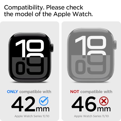 Spigen for Apple Watch Series 11 Case, Thin Fit Compatible with Series 11/10 42mm Lightweight Shockproof Bumper Scratch-Resistant Hard PC Cover Accessories - Starlight by Spigen - Image 2