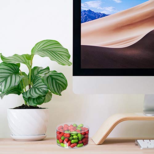 Hammont Clear Acrylic Boxes Round - 12 Pack - 4”X2” - Small Circle Lucite Containers For Candies, Gifts, Weddings, Party Favors, Treats & Accessories, Plastic Storage Boxes #TOP5