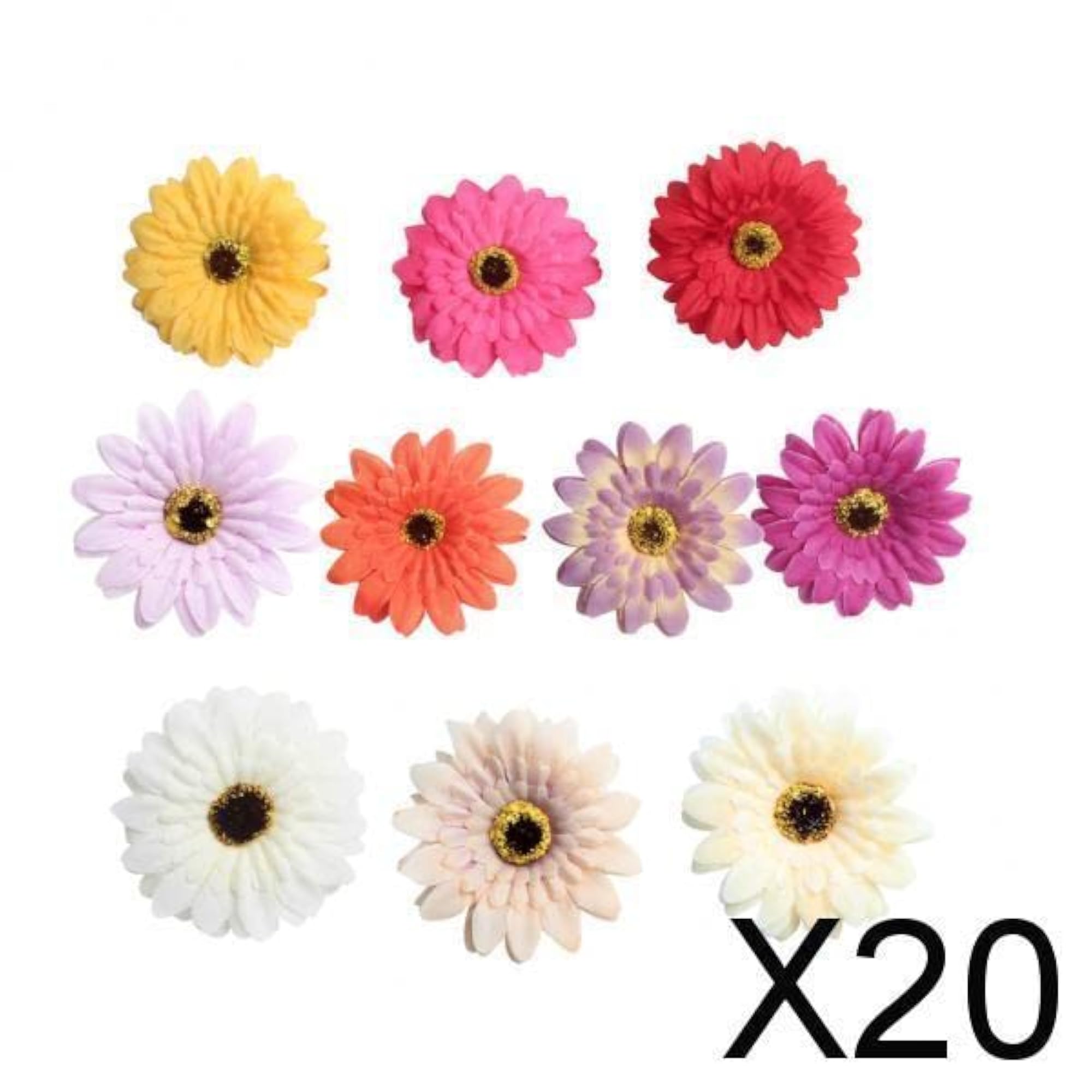 20x10 Pieces Artificial Gerbera Daisy Flowers Heads