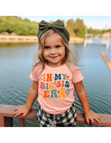 Image of Toddler Big Sister Tee in My Big Sis Era Graphic T-Shirt Big Sis Announcement Crewneck Shirts Sibling Reveal Tops